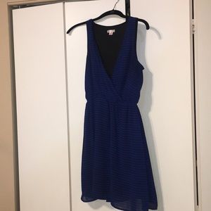 Blue/black patterned cocktail dress
